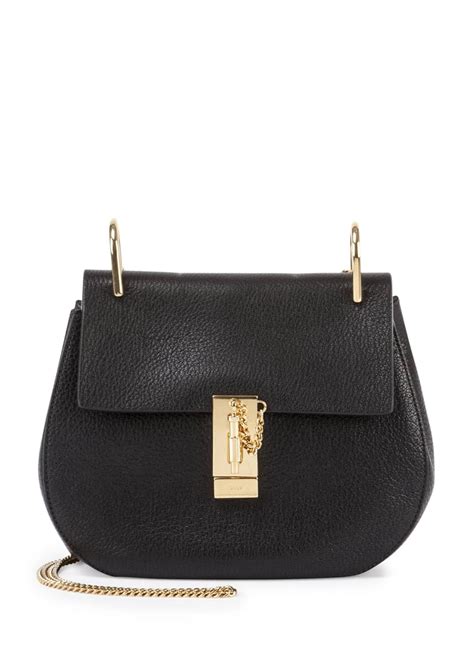 chloe drew nano black|Chloe Drew Nano Leather Saddle Bag, Black .